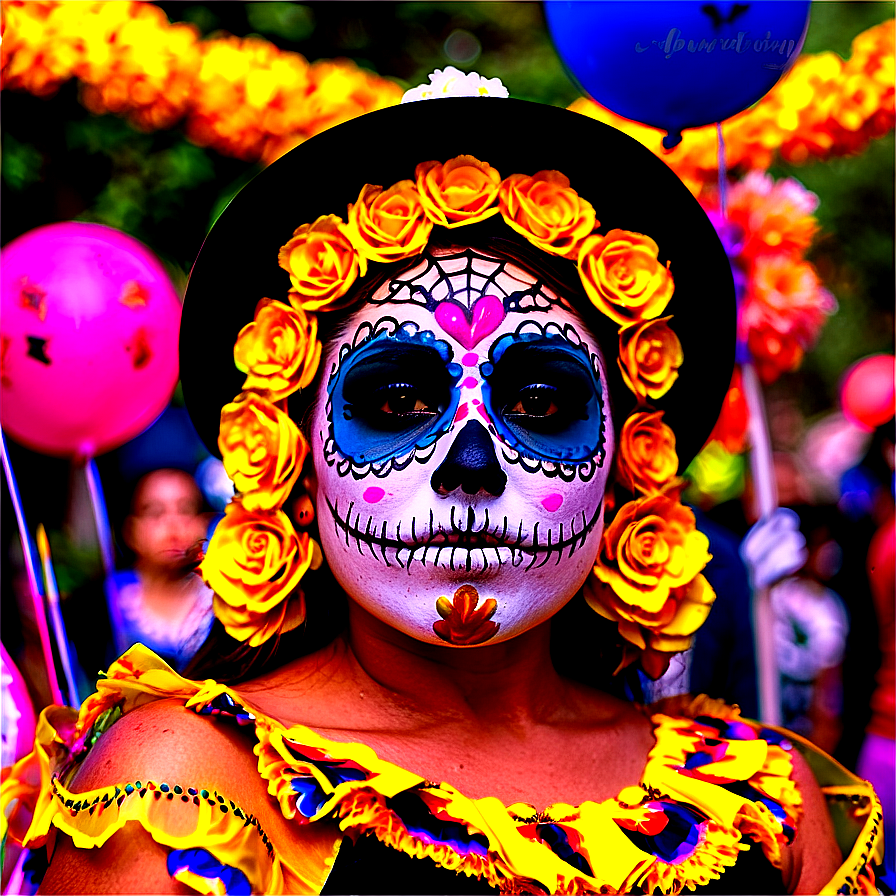 Festive Dia De Los Muertos Parade Png Iwo15