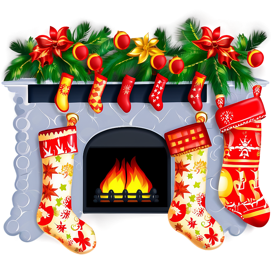 Festive Fireplace With Stockings Png 06262024