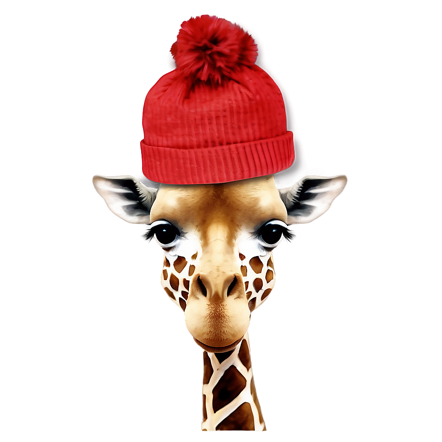 Festive Giraffe With Hat Png Uww