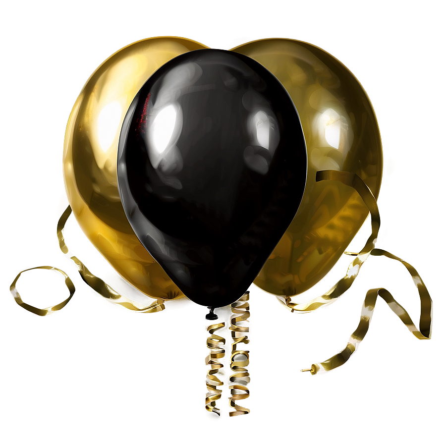 Festive Gold And Black Balloons Png Eag