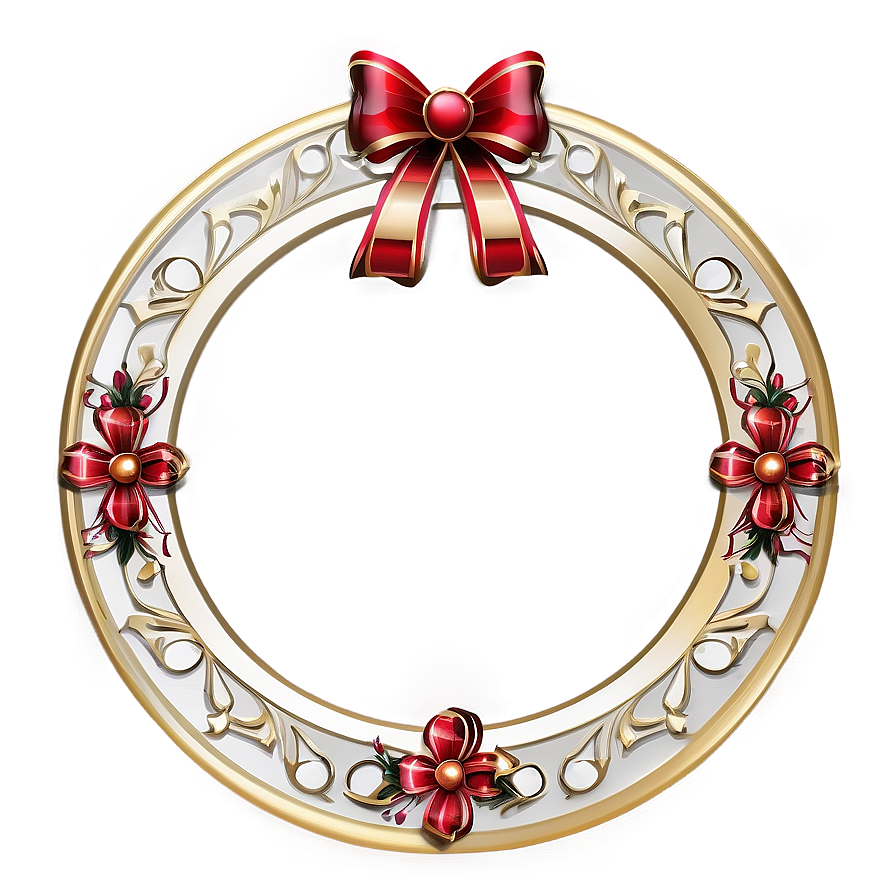 Festive Gold Circle Frame Png 06262024