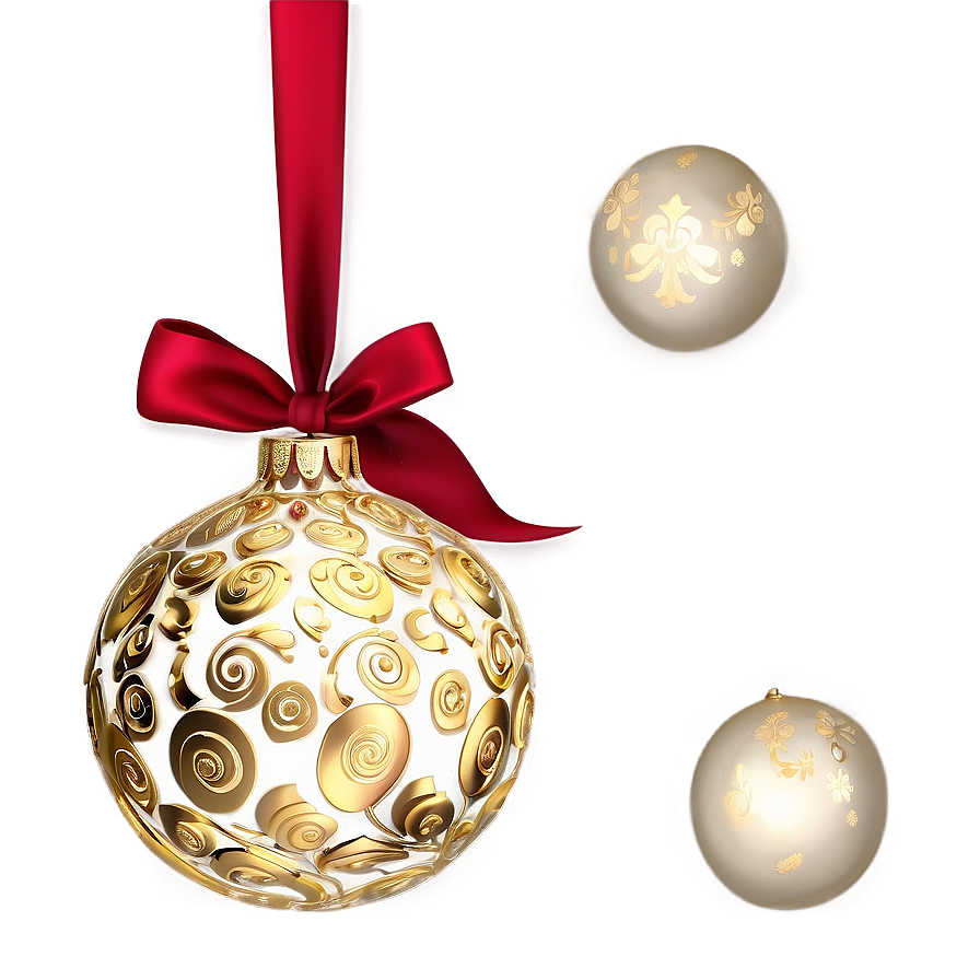 Festive Gold Ornament For Christmas Png 06262024