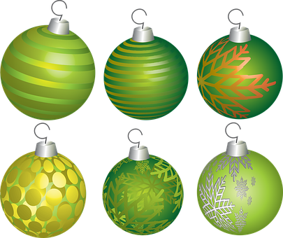 Festive Green Christmas Ornaments