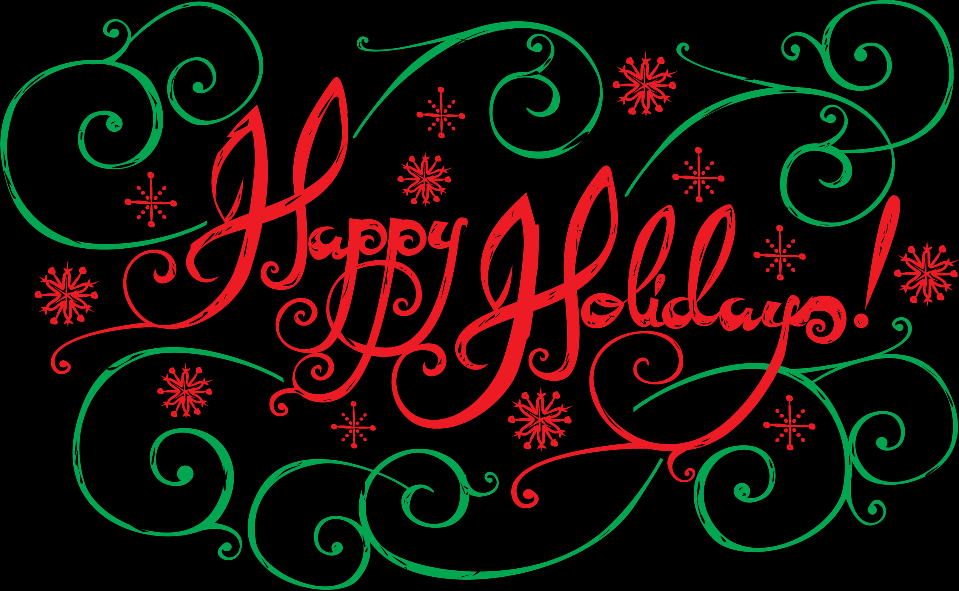 Festive Happy Holidays Calligraphy