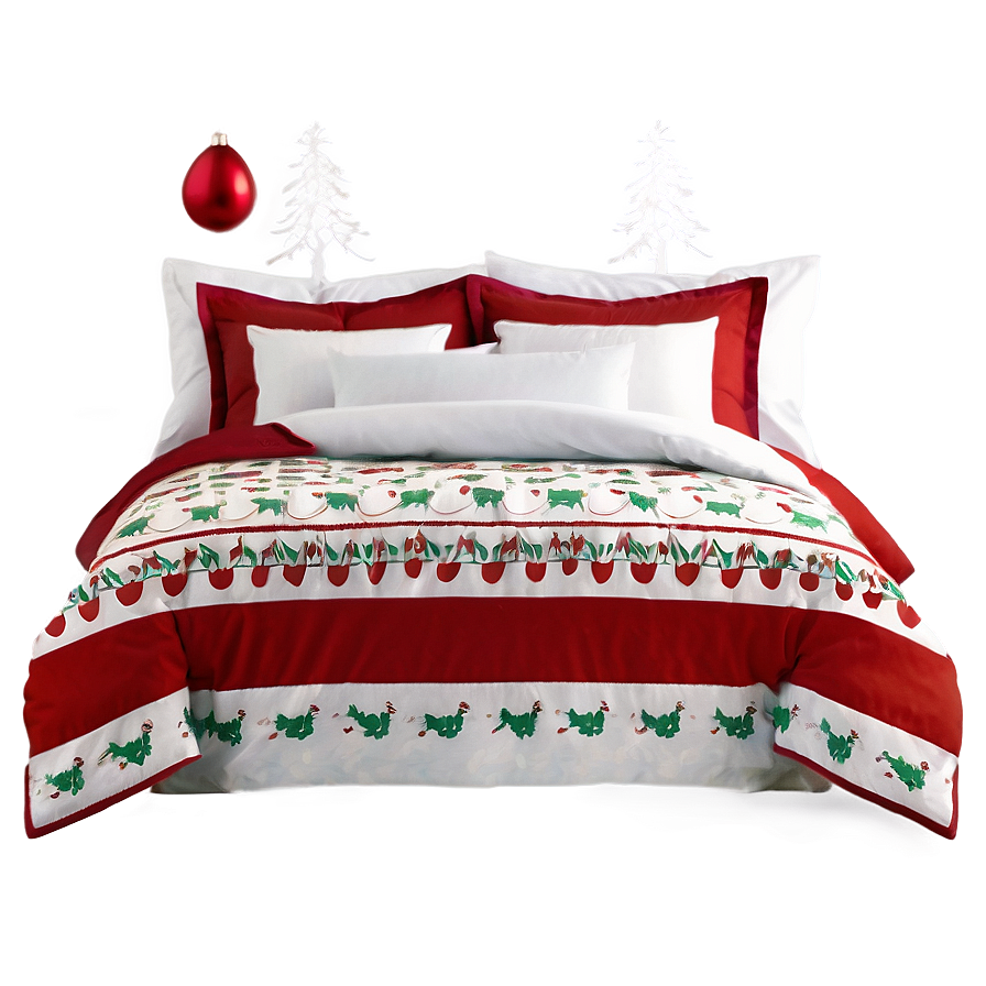 Festive Holiday Bedding Png 2