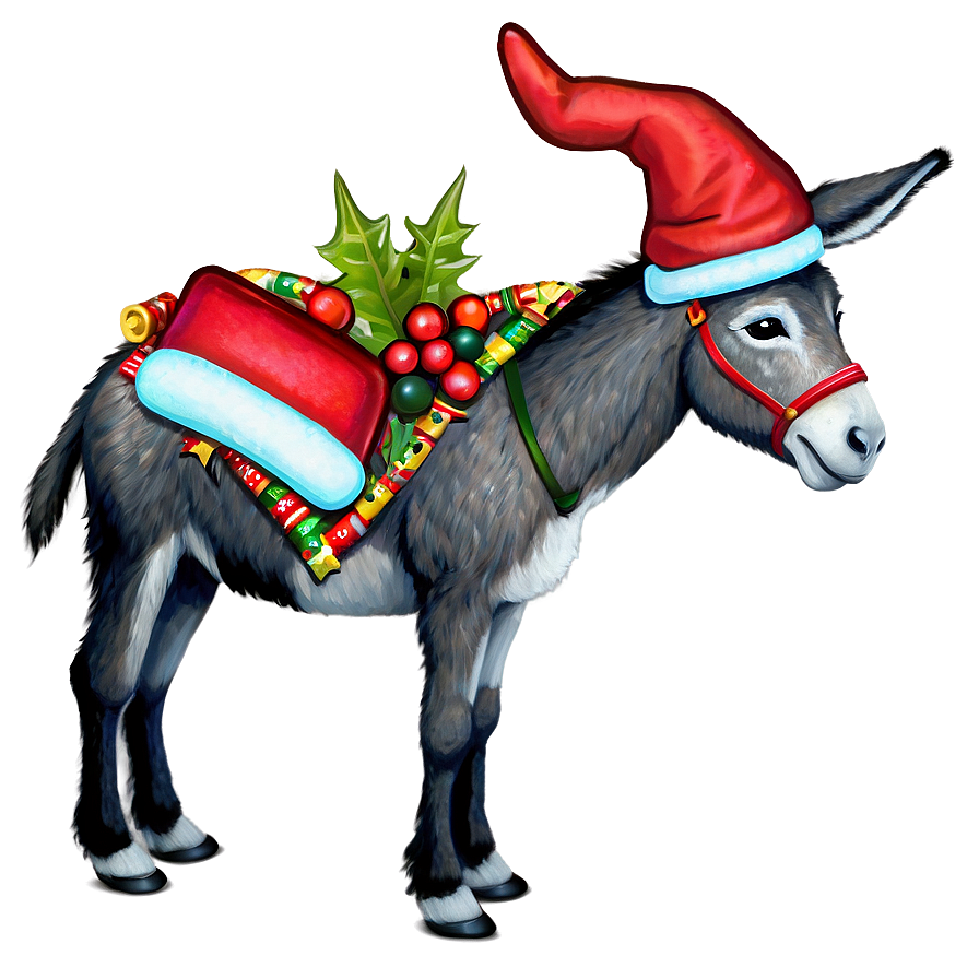 Festive Holiday Donkey Png Att44