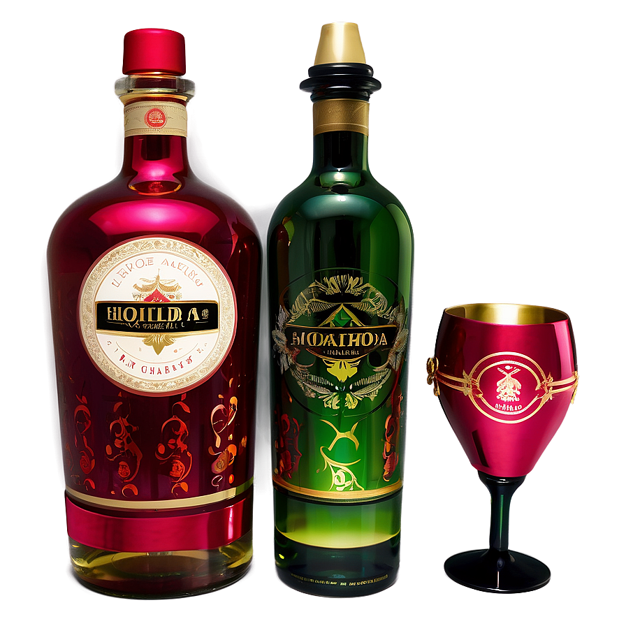 Festive Holiday Liquor Bottle Png 60