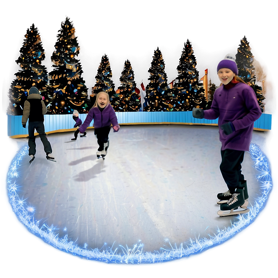 Festive Ice Rink Night Png 06292024