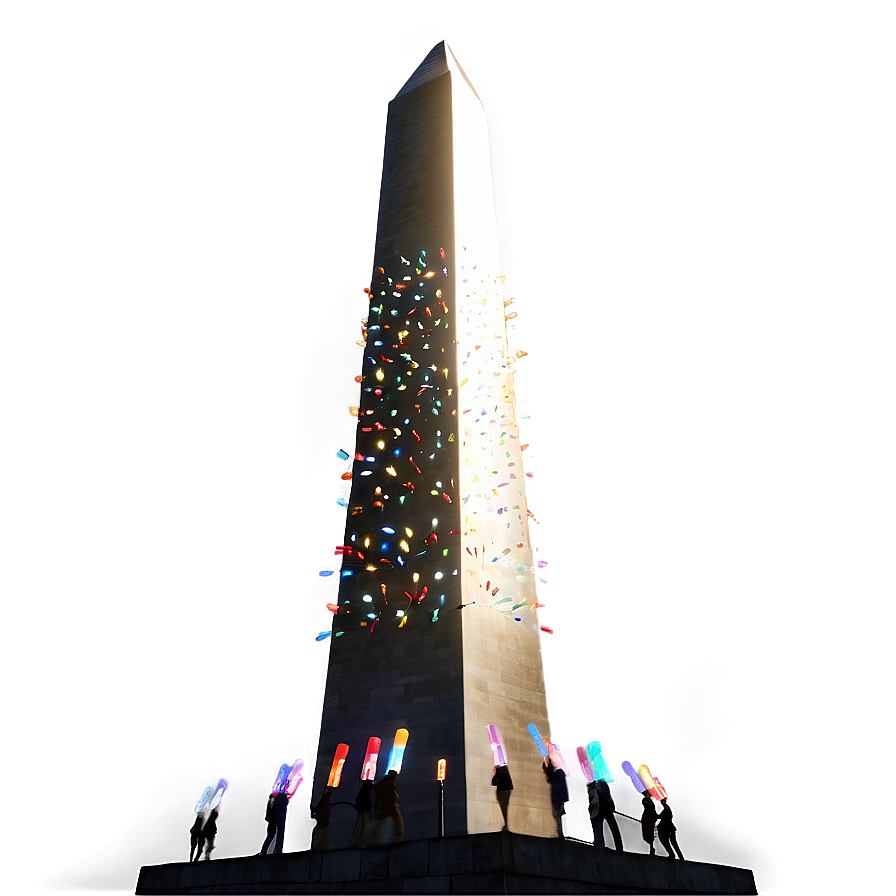 Festive Lights On Washington Monument Png Gwm88