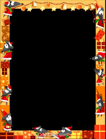 Festive Penguin Christmas Border