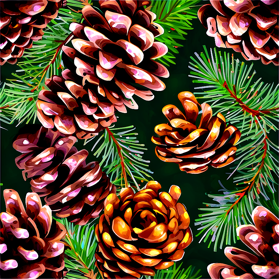 Festive Pinecone Design Png 06132024