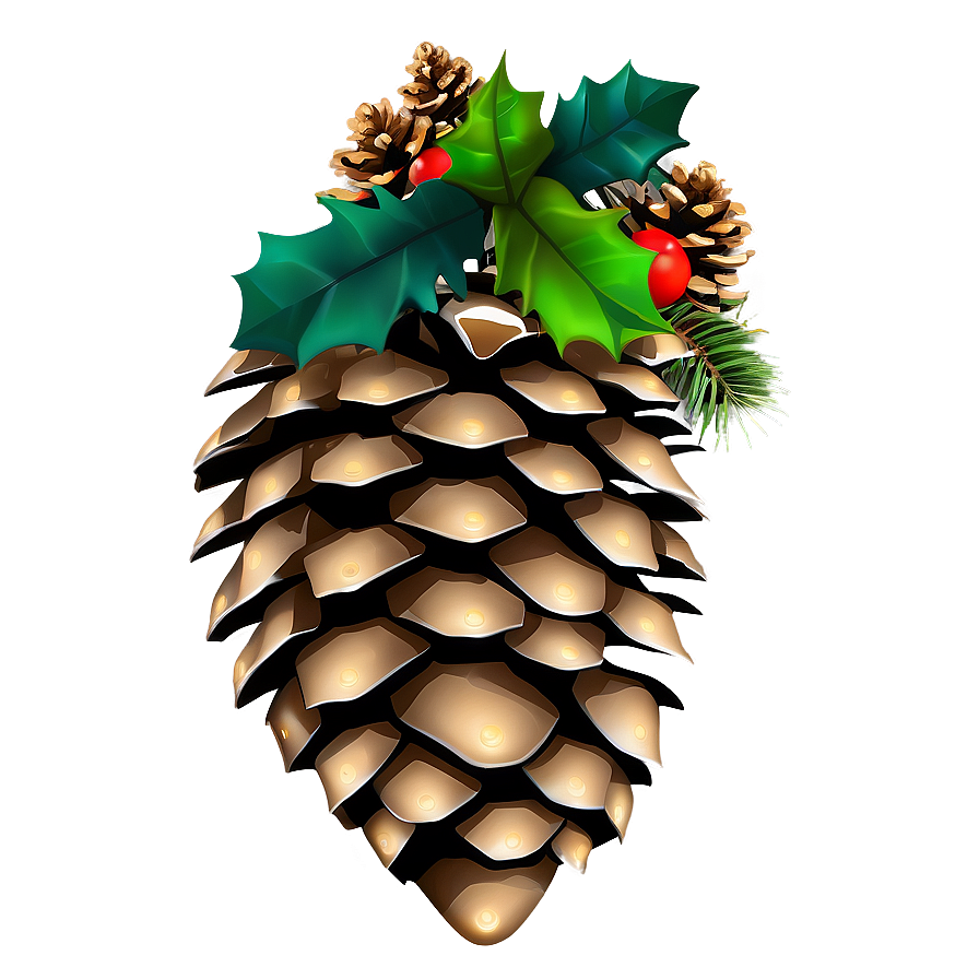 Festive Pinecone Design Png 06132024