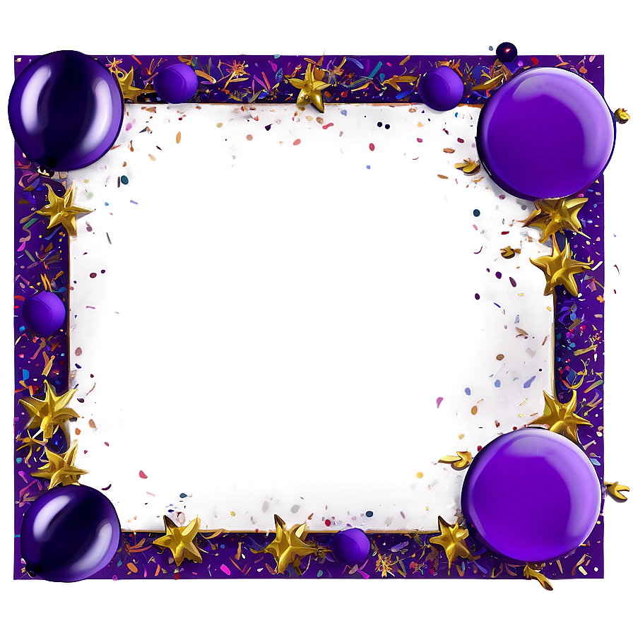 Festive Purple Confetti Border Png Cgs24