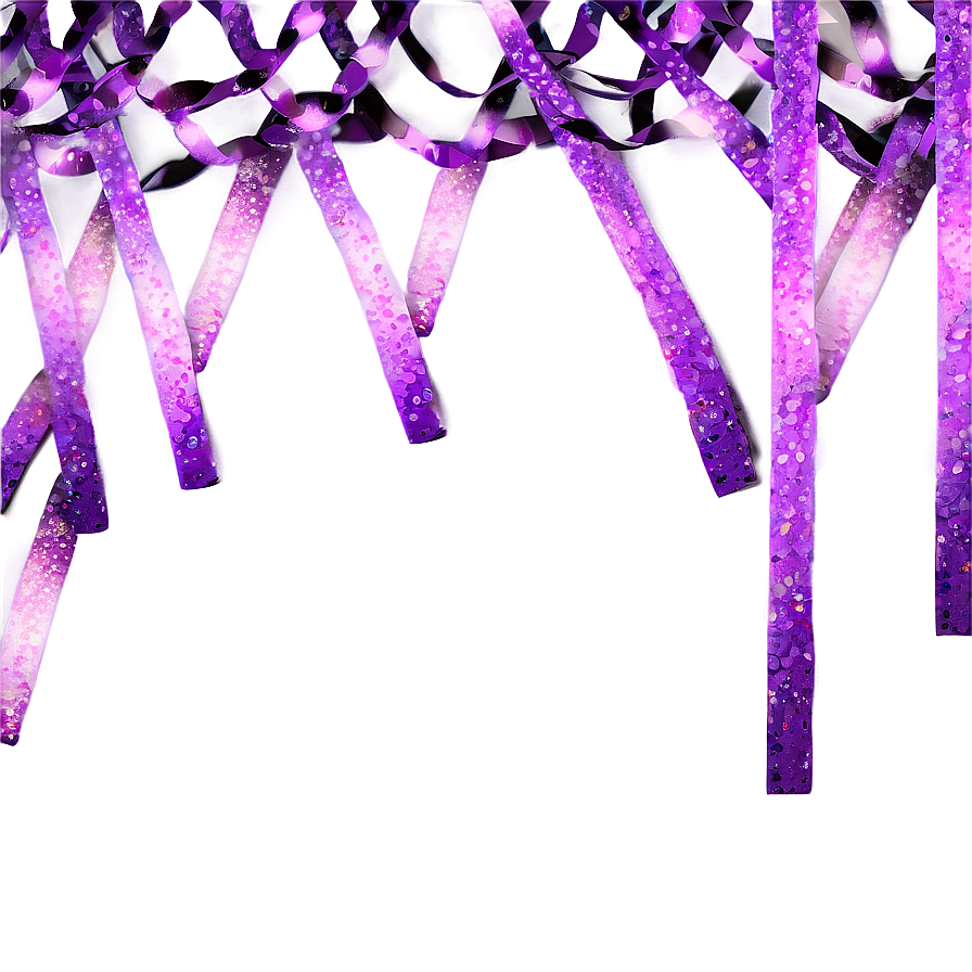 Festive Purple Confetti Border Png Nxw1