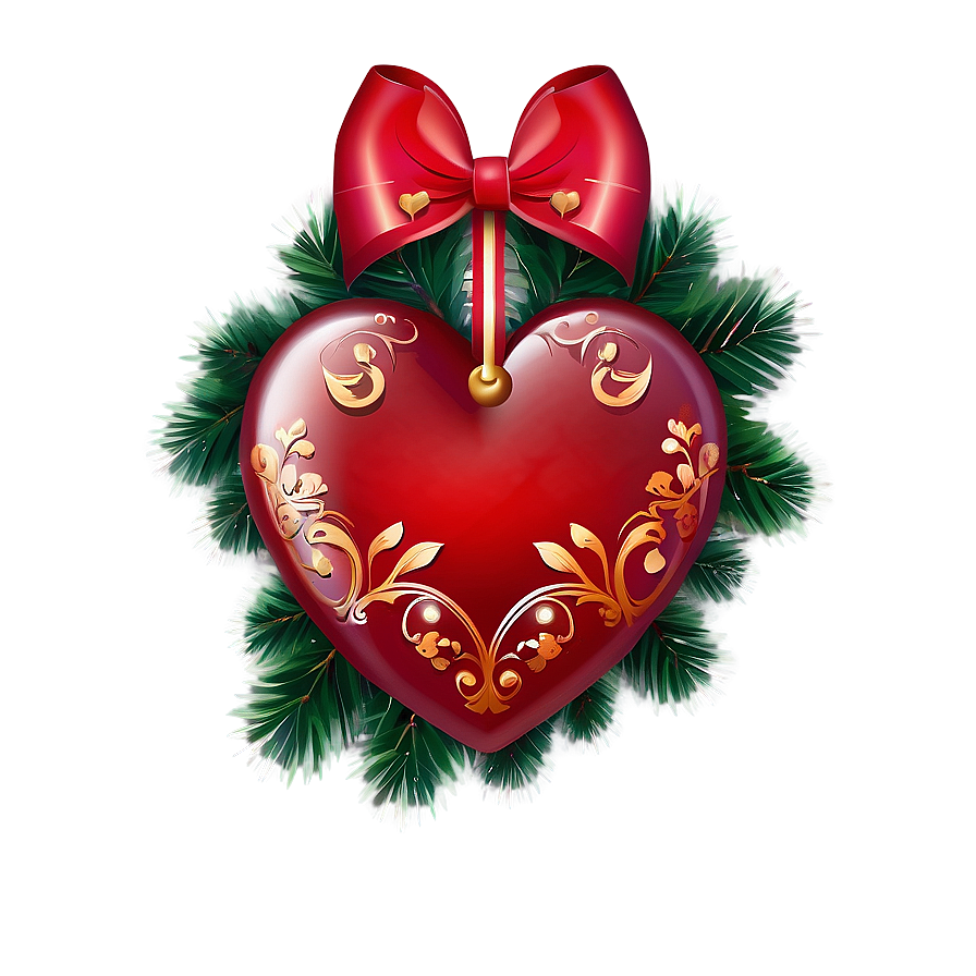 Festive Red Heart Png 05242024