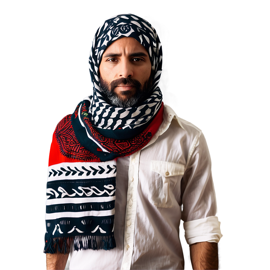 Festive Red Keffiyeh Png Opq