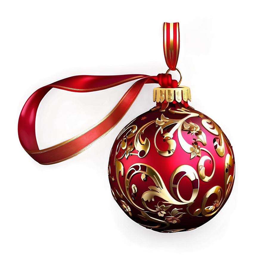 Festive Red Ornament Png 19