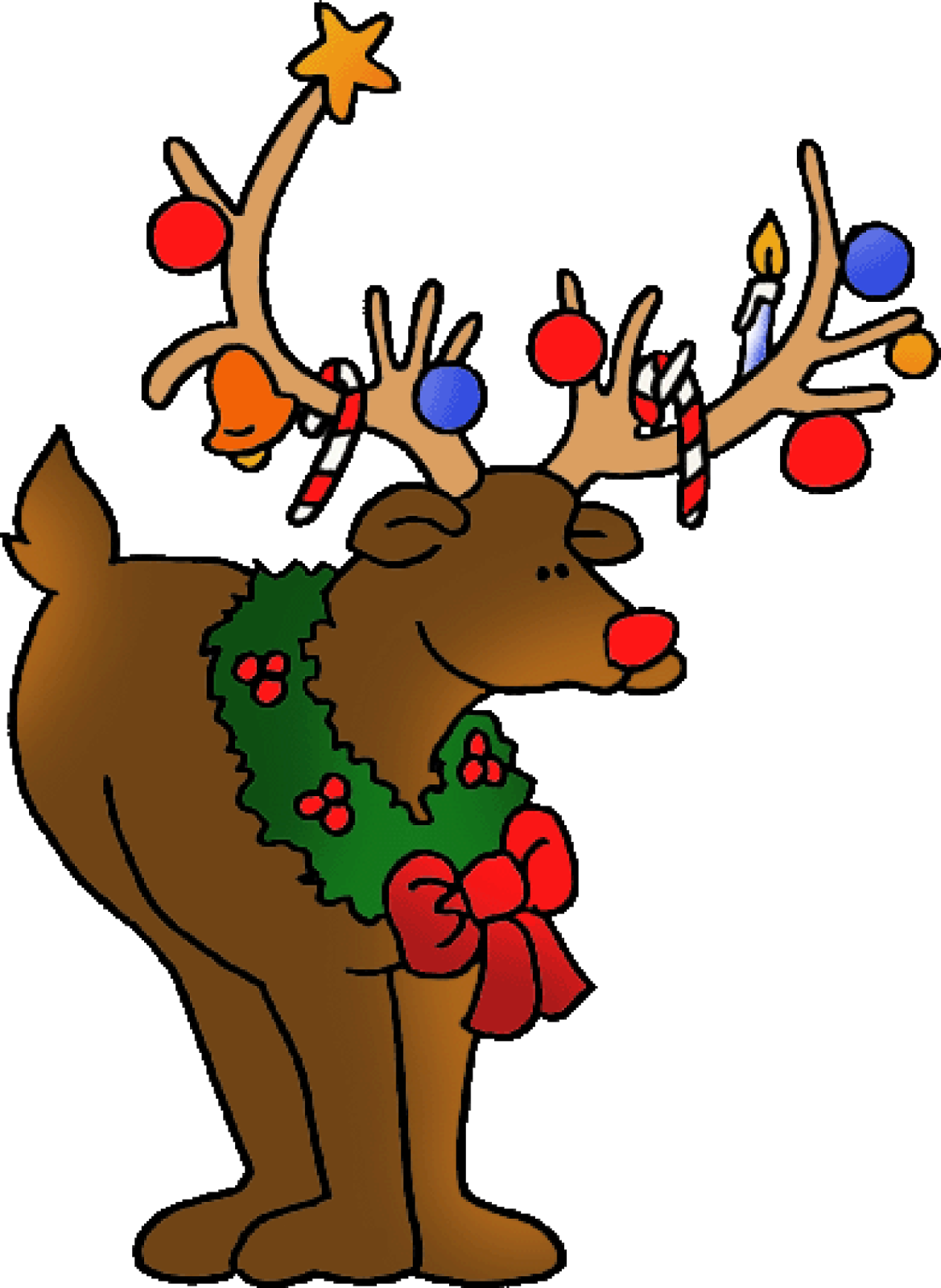 Festive Reindeer Christmas Clipart.png