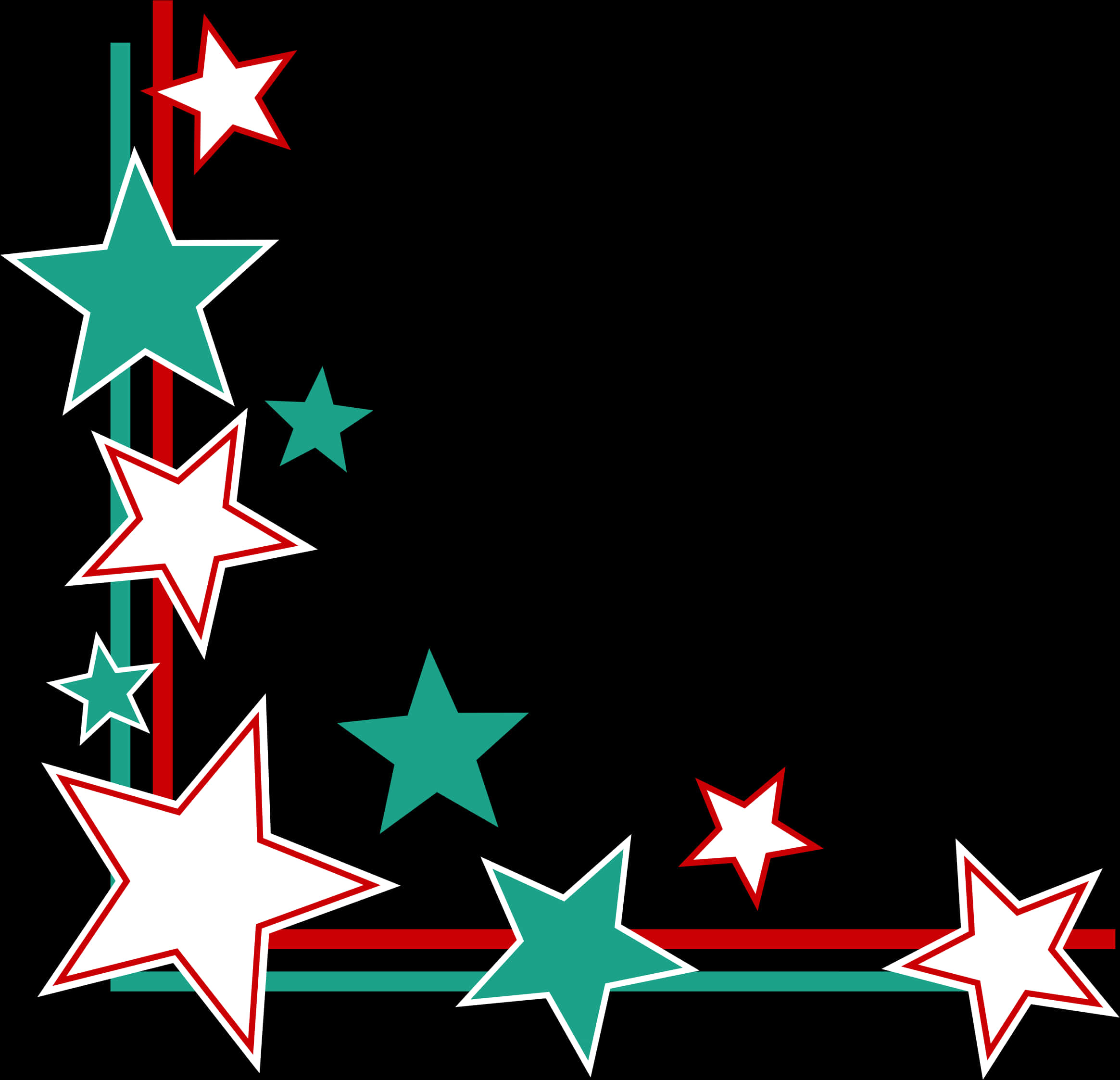 Festive Star Corner Borders