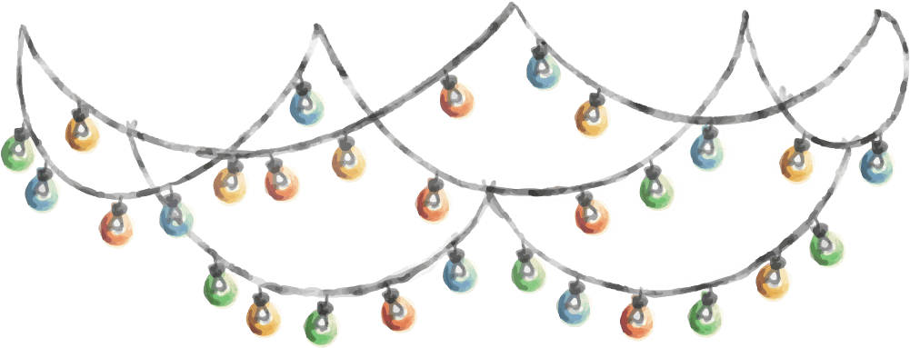 Festive String Lights Illustration