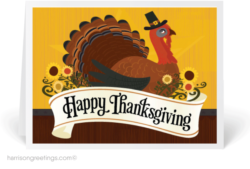 Festive Thanksgiving Turkey Greeting Card