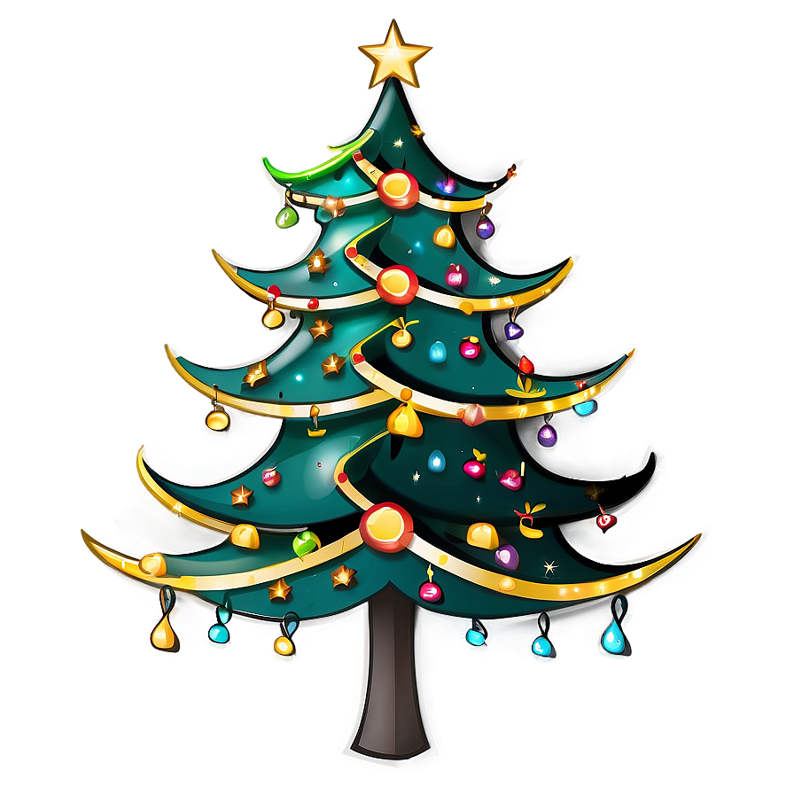 Festive Tree Drawing Png 77