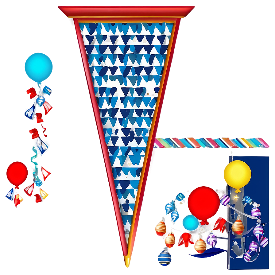 Festive Triangle Banner Graphics Png 06272024