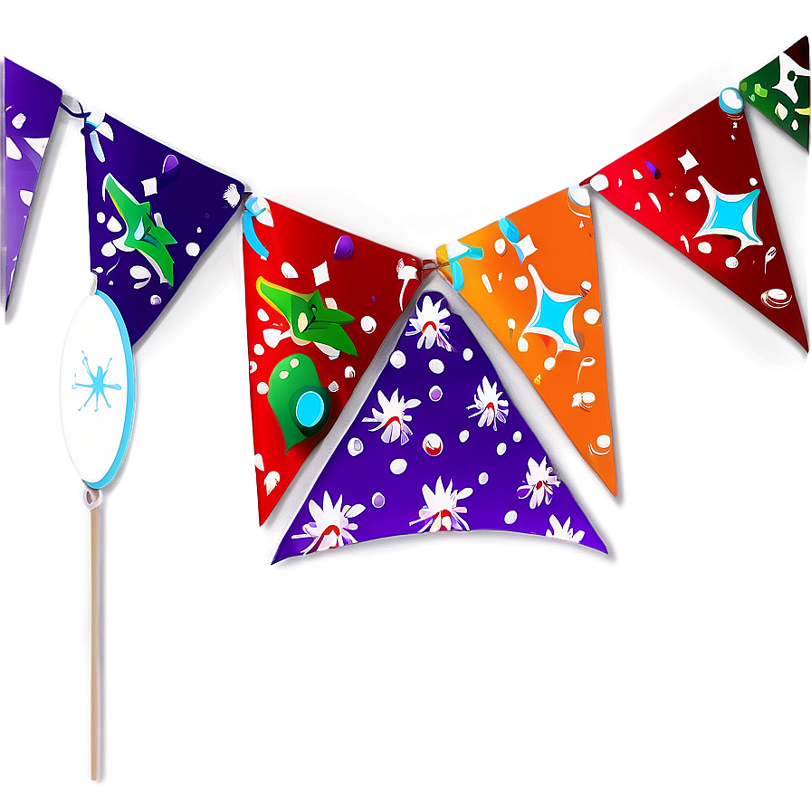 Festive Triangle Banner Graphics Png 06272024