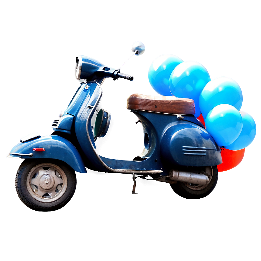 Festive Vespa With Balloons Png Ioe96