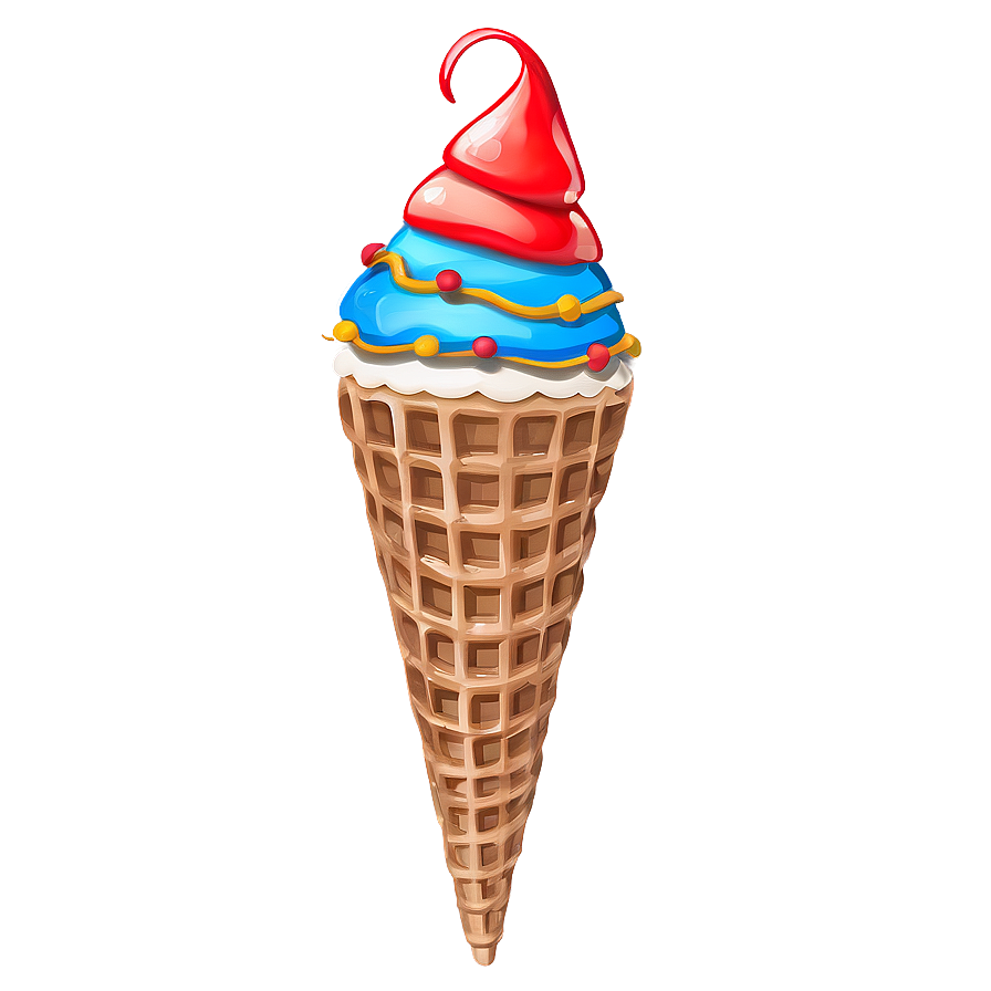 Festive Waffle Cone Png 06282024