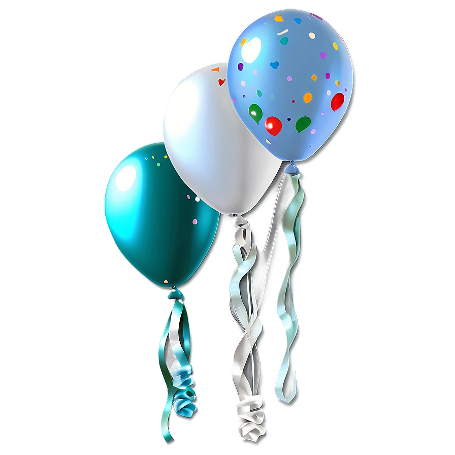 Festive White Balloons Png 34