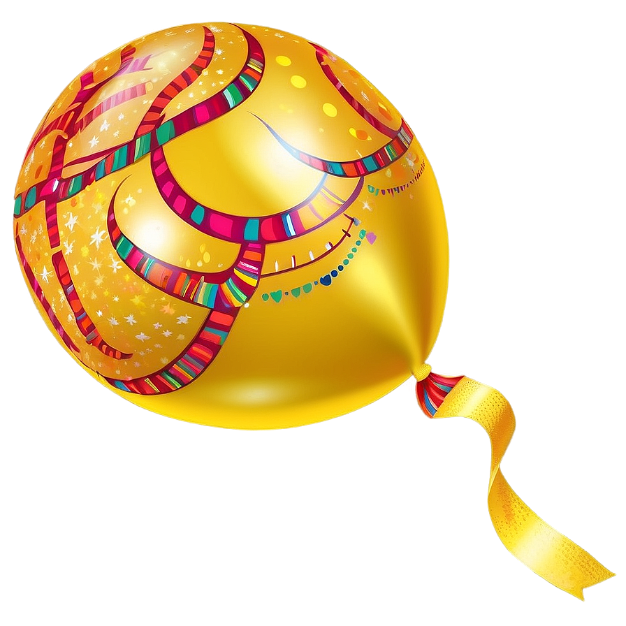 Festive Yellow Balloon Png Mlh34