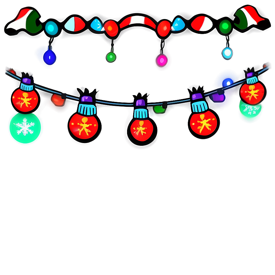 Festoon Cartoon Christmas Lights Png 06282024