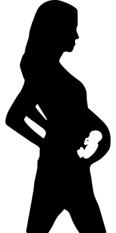 Fetal Silhouetteon Black Background