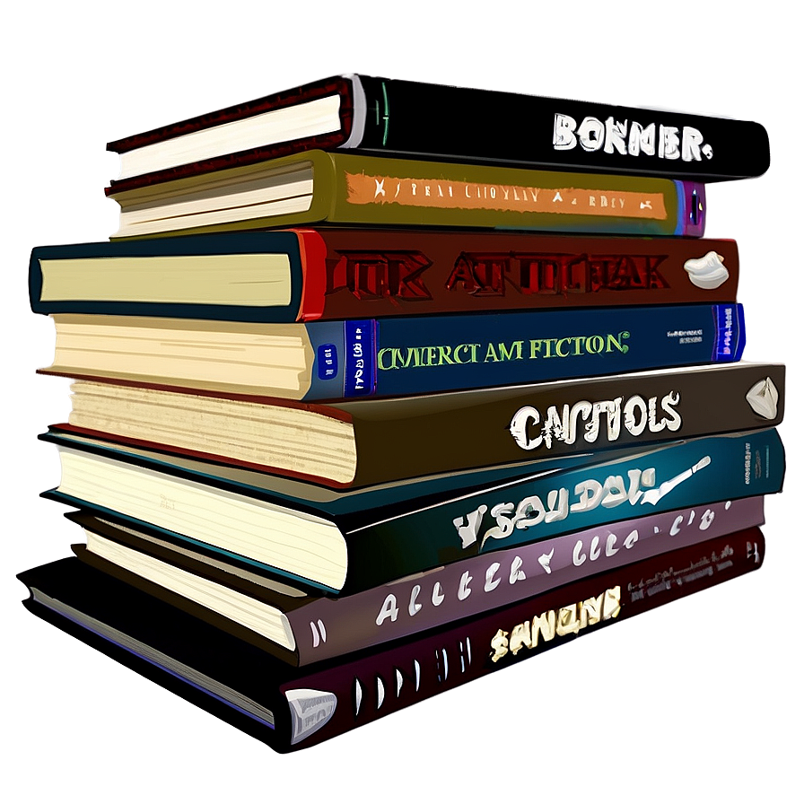 Fiction Books Stack Png Tkd74