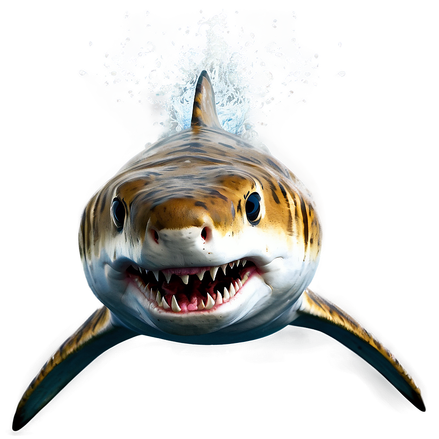 Fierce Tiger Shark Cartoon Png Tor