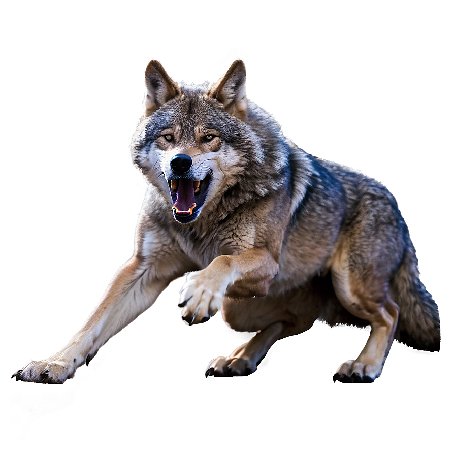 Fierce Wolf Battle Stance Png Dhd