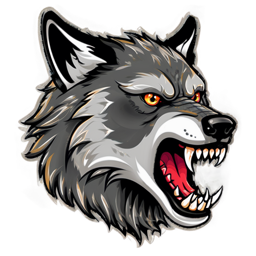 Fierce Wolf Head Mascot Png 41