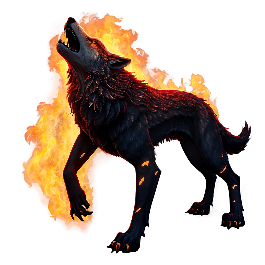 Fiery Alpha Wolf Concept Png 41