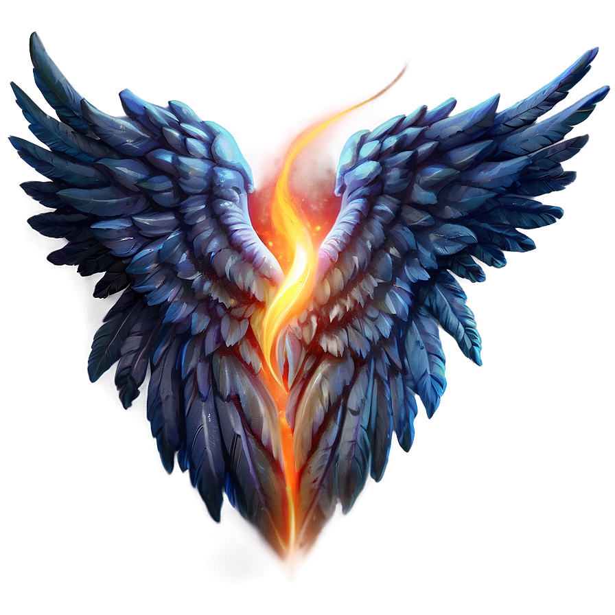 Fiery Angel Wings Icon Png Oho