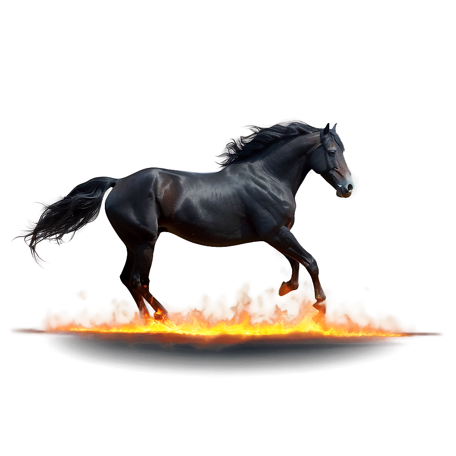 Fiery Black Stallion Spirit Png 71