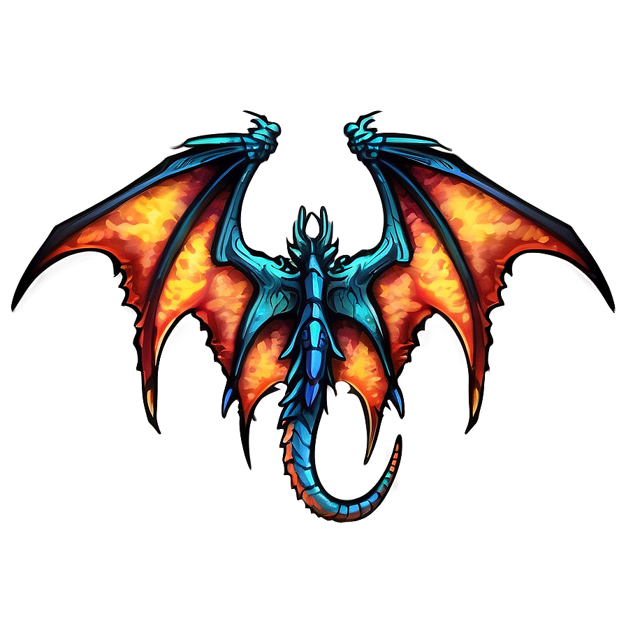 Fiery Dragon Wings Graphic Png 72