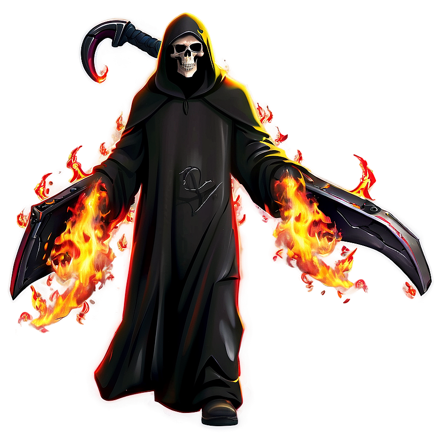 Fiery Grim Reaper Png Mwe82
