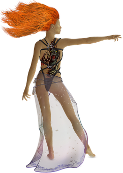 Fiery Haired Fantasy Figure