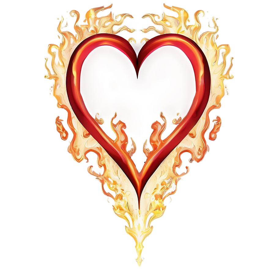 Fiery Heart Clipart Passion Png 05252024