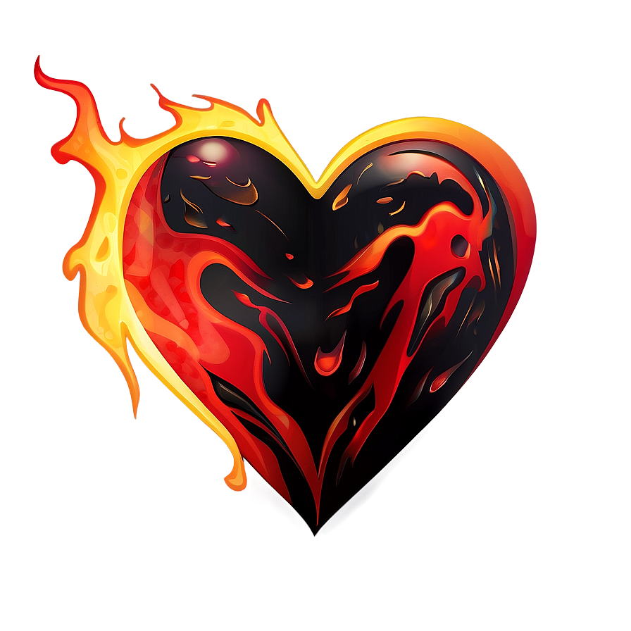 Fiery Heart Illustration Png 05252024