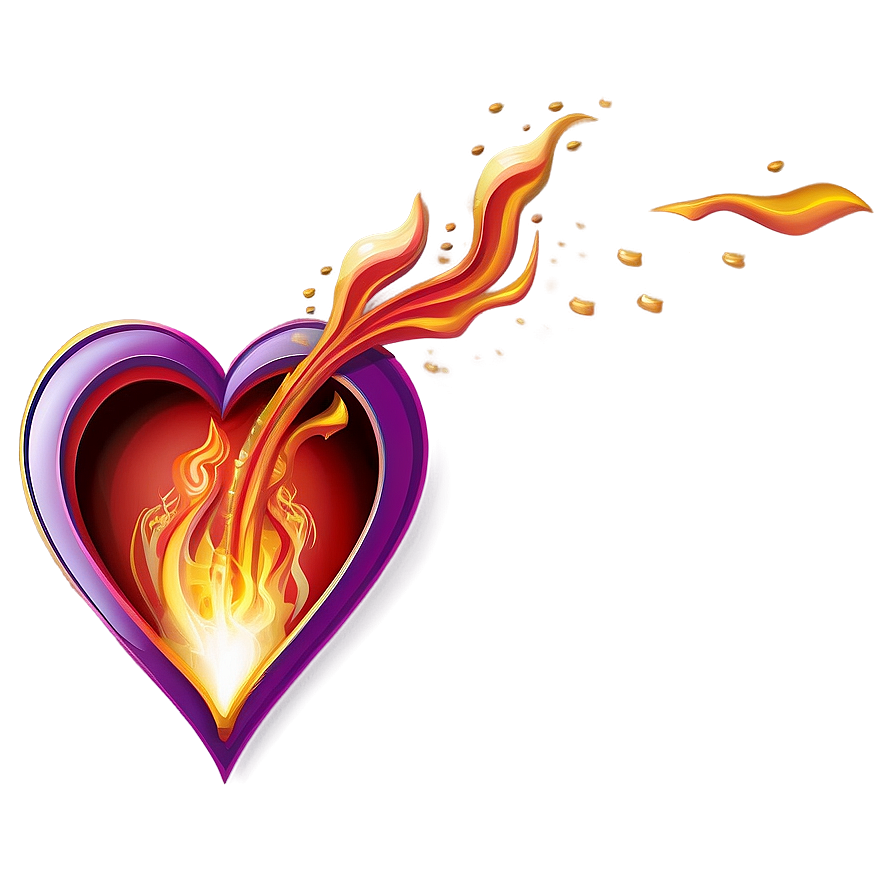 Fiery Heart Illustration Png Xiw