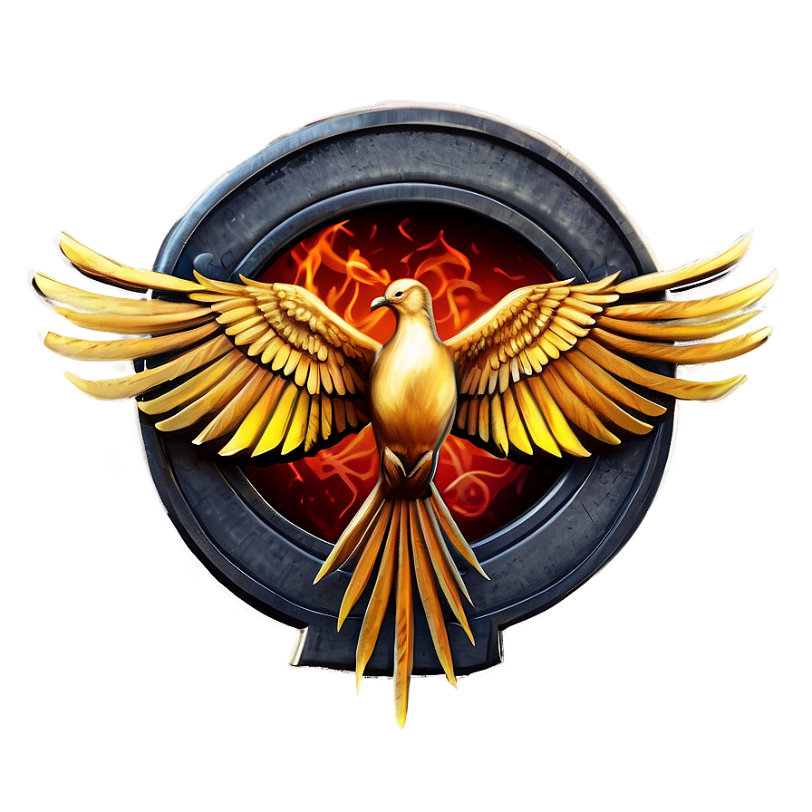 Fiery Mockingjay Emblem Png Yxl2