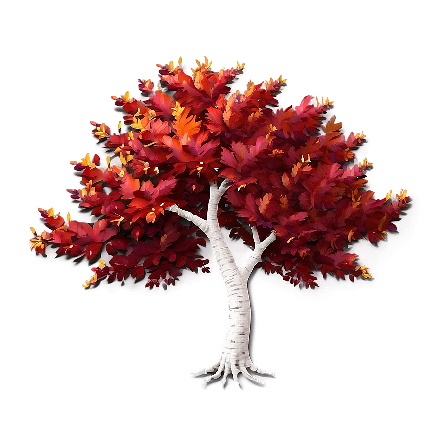 Fiery Red Tree Artwork Png Nuk6