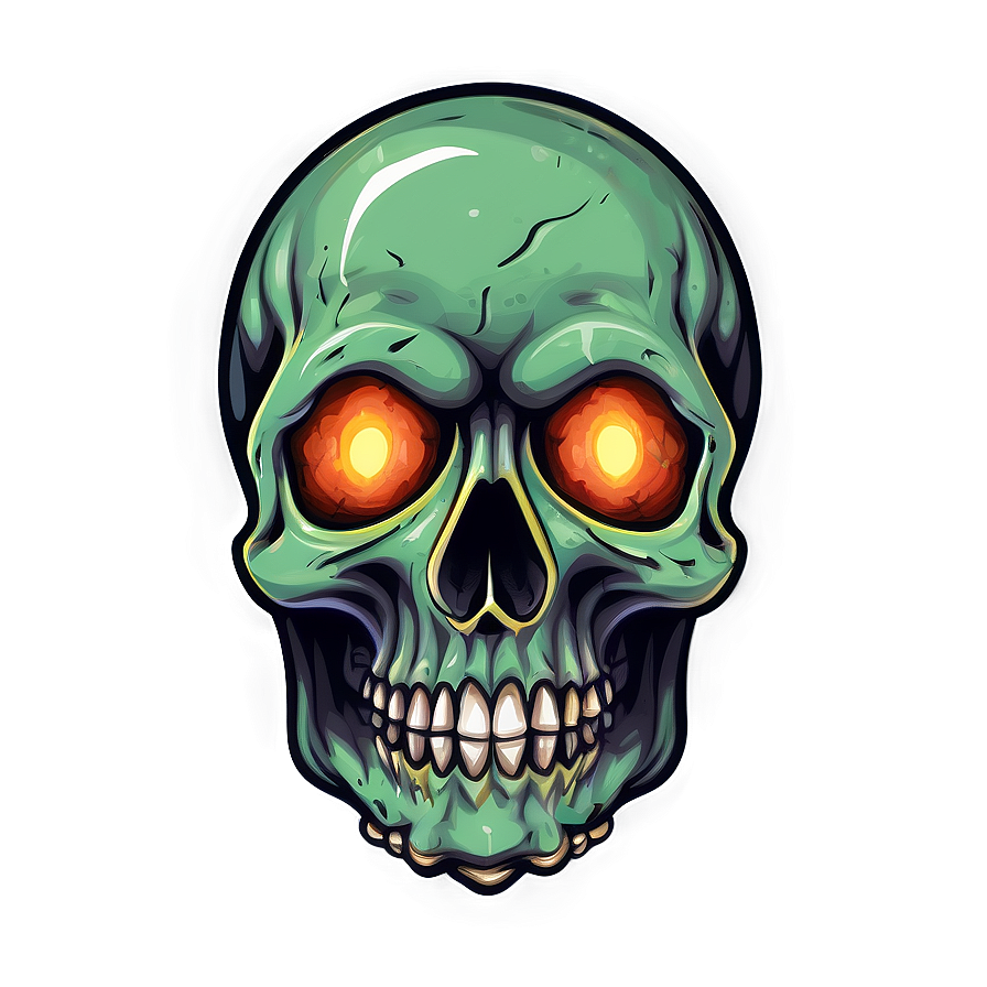 Fiery Skull Illustration Png A